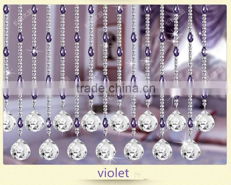 crystal glass Eco-friendly beads curtain for hotel store shop coffee or home decoration hanging door beads curtain
