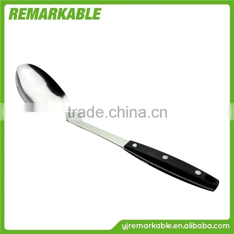 Food safety certification unique handle stainless steel spoon tea spoon wooden spoon