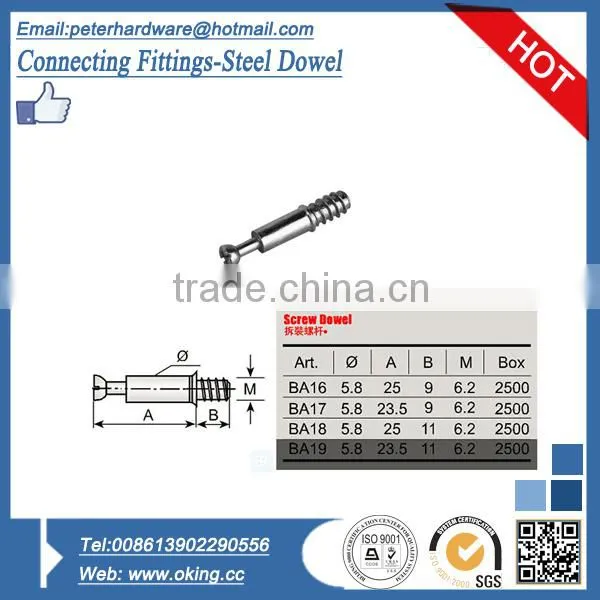 Connecting Dowel, connecting fittings for furniture board