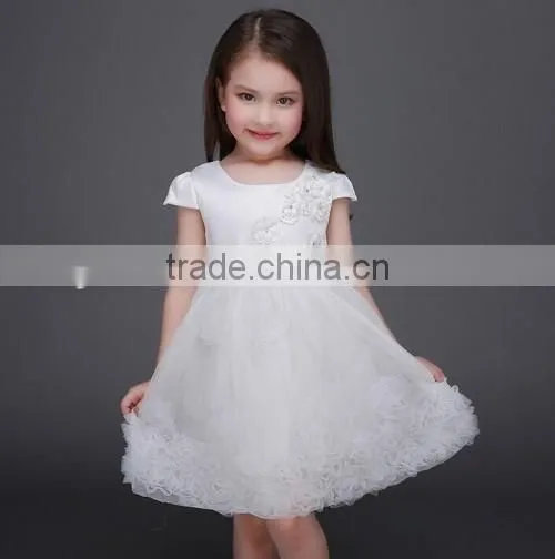 2016 fashionable beautiful girl white party dresses baby birthday party dresses for teenagers