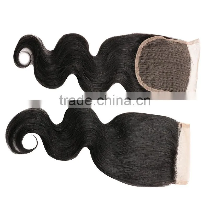 7A Brazilian Body Wave Closure 100% Virgin Human Hair 3.5x4 Swiss Lace Closure Bleached Knots Free Middle 3 Way Part Top Closure