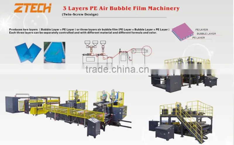 Twin- screw design PE air bubble film making machine