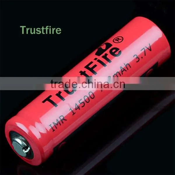 Trustfire IMR14500 lithium battery 700mAh 3.7V high drain battery rechargeable factory