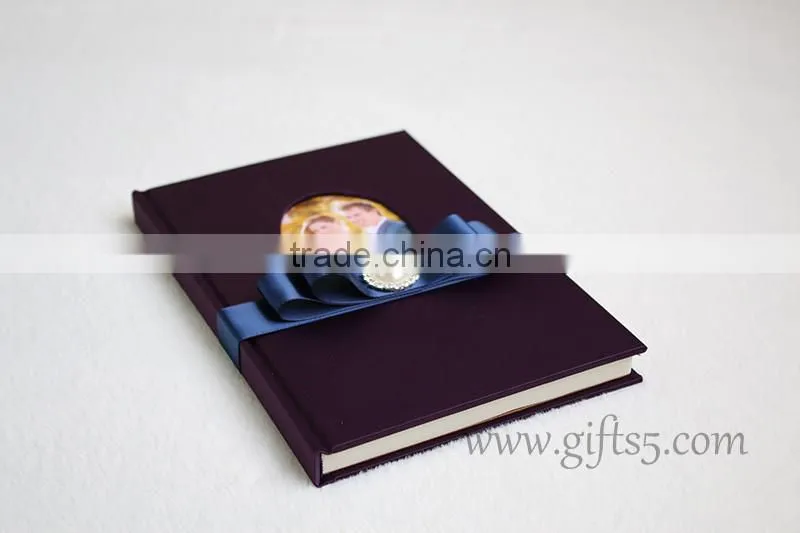 Purple wedding guest book in handmade
