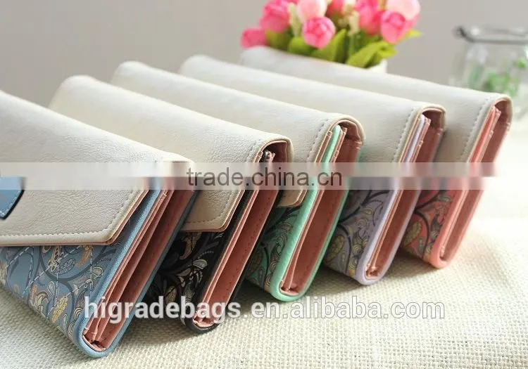 New Fashion Flower Women Wallet 5 Colors Floral Wallet Long Popular Portable Purse Delicate Casual Lady Cash Purse Wallets