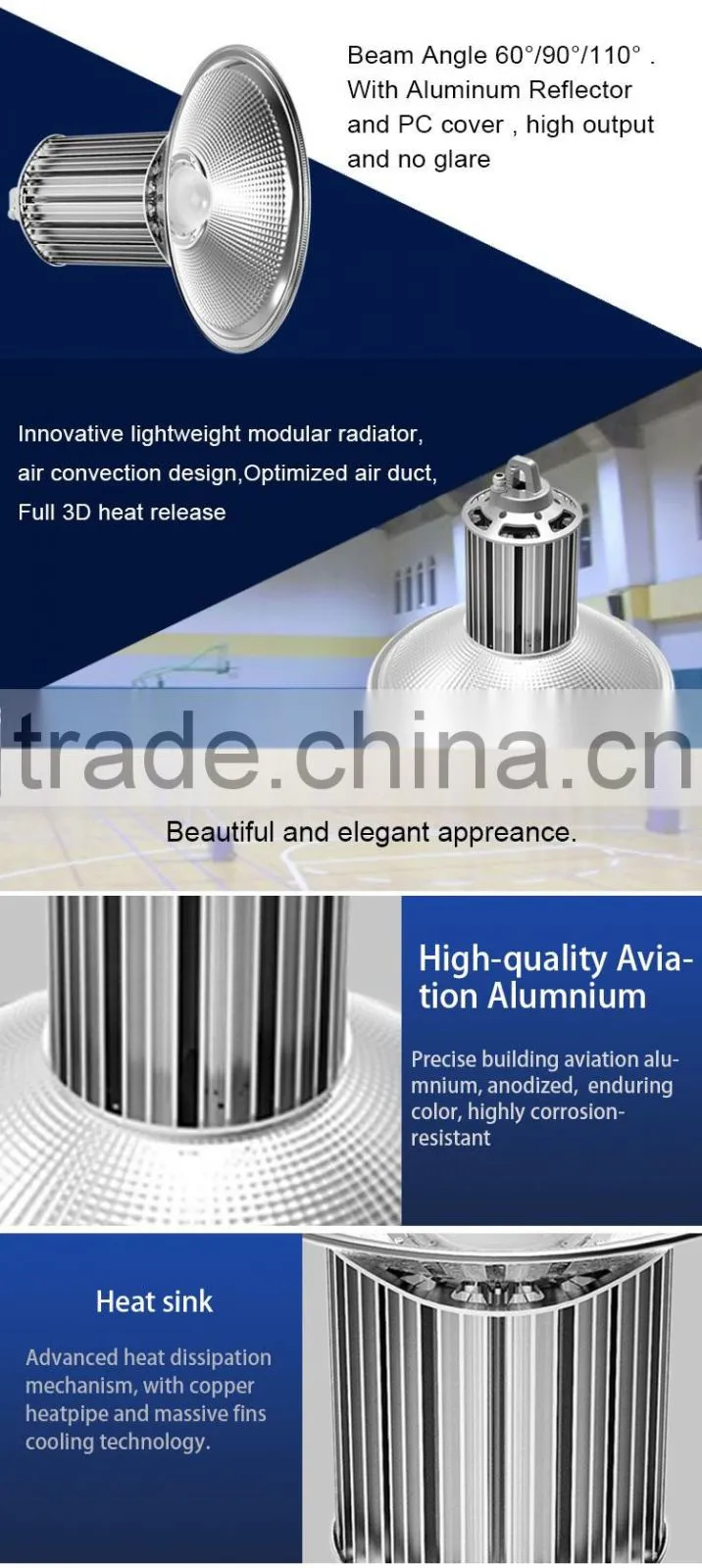 China Manufacturer Aluminum 60w led high bay light