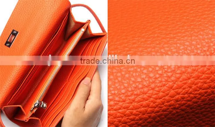 Cheap Genuine cow leather wallet women's Long Wallet