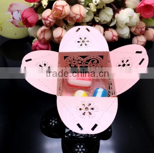 Biscuit Packaging Bag Wedding Candy Gift Party Wedding Carriage Laser hollow rose candy box