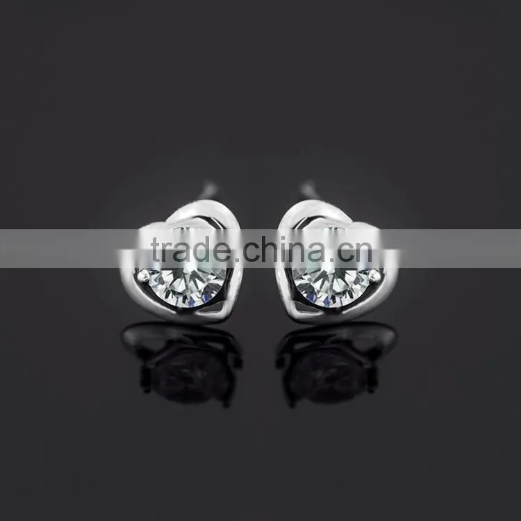 2015 fashion earring , Hot Colorful Heart Earring Stud Earring