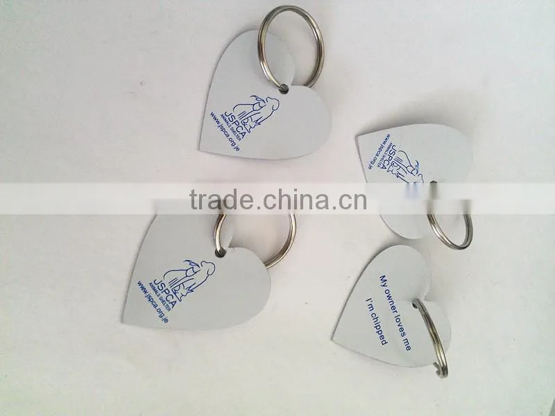 antique black promotional key tag with company logo
