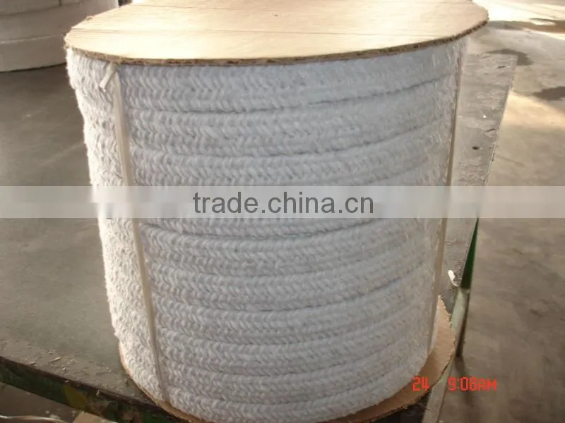 ceramic fiber round braided rope with glass fiber
