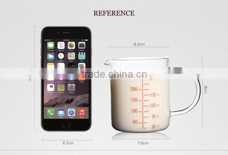 china supplier hot sell borosil single wall measuring cups for 250ml