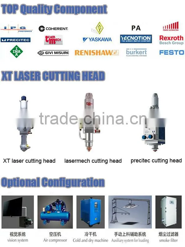 1000W / 2000W Fiber CNC Laser Cutting Machine Mild Steel 10mm laser cutting machine