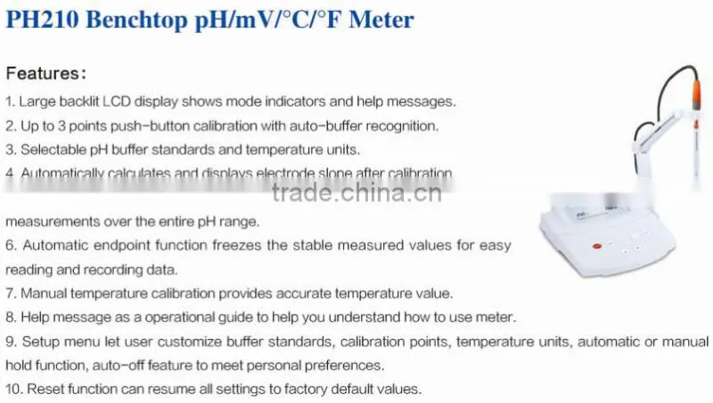 Portable Electrode Digital PH /ORP/Ion/C/F Meter (skype: fangfeimengxiang876)