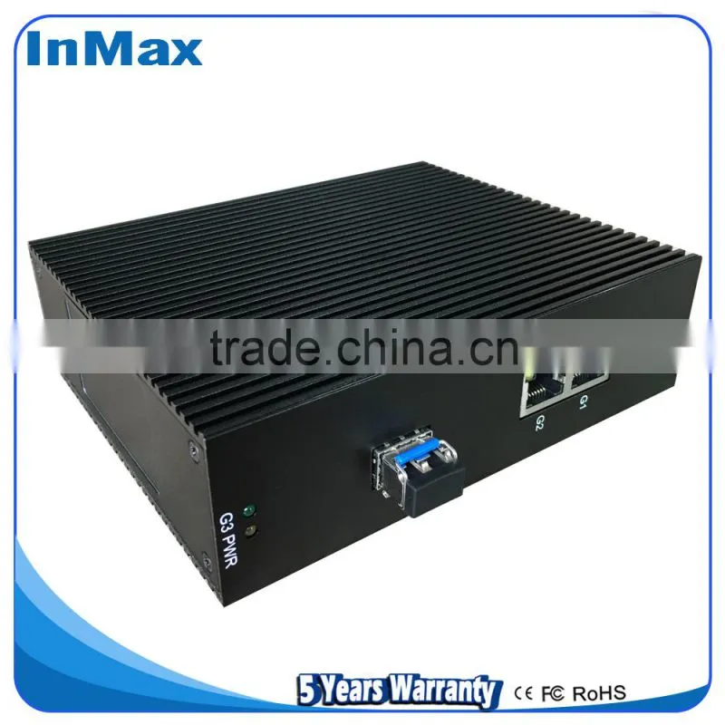 3 ports gigabit 1x1000BaseX SFP and 2x10/100/1000BaseT(X)Ports Din-Rail Gigabit Industrial Ethernet Switches i503A