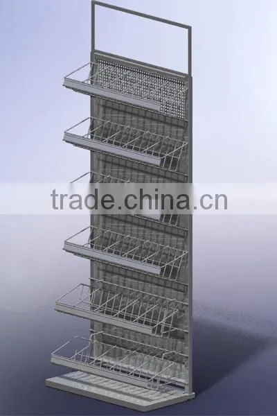 Metal magazine display rack Bookshop display stand
