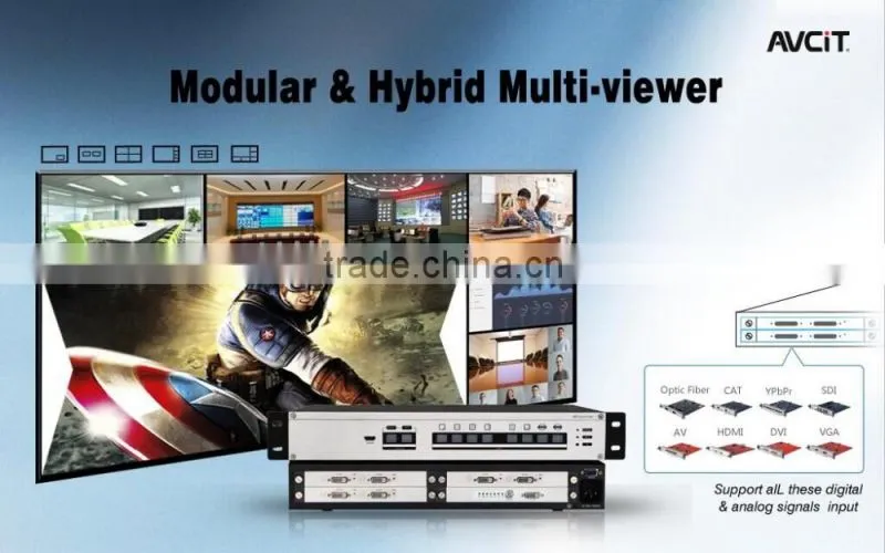 Professional modualr HD-multi viewer CBN with VGA,HDMI input cards