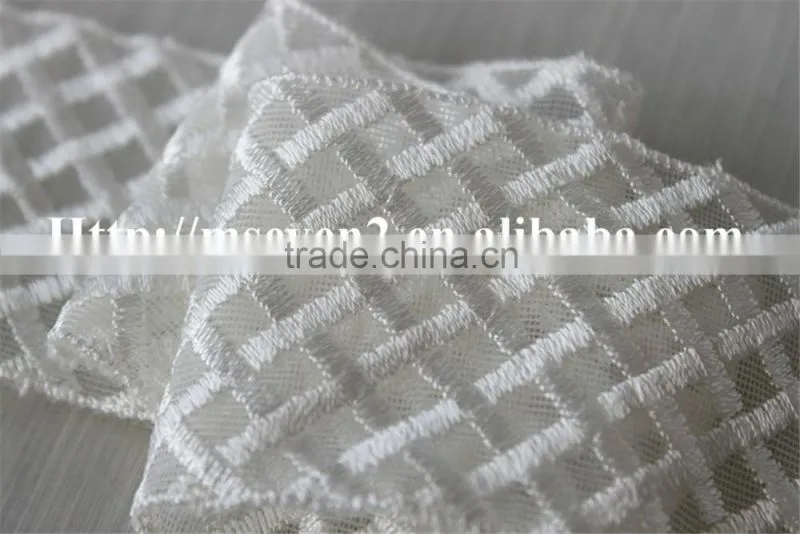 high quality white 100% polyester lace trim guipure lace for hat