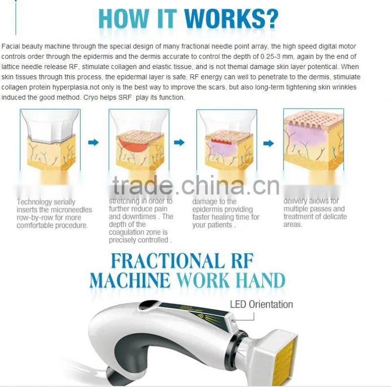 Fractional RF CPT Face Lift Wrinkle Removal Radio Frequency Beauty Salon Equipment