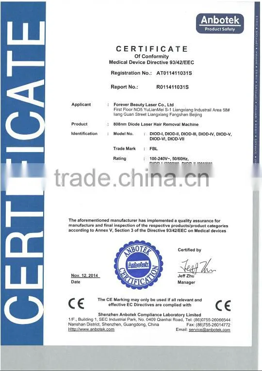 High power 808nm diode laser hair removal treatment