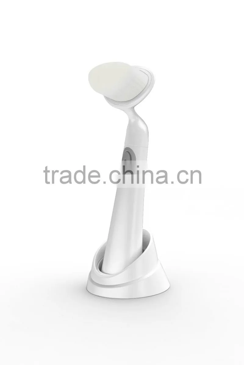 LED Light Vibration Face soft slicon Brush/Bubble-free Cleansing Gel