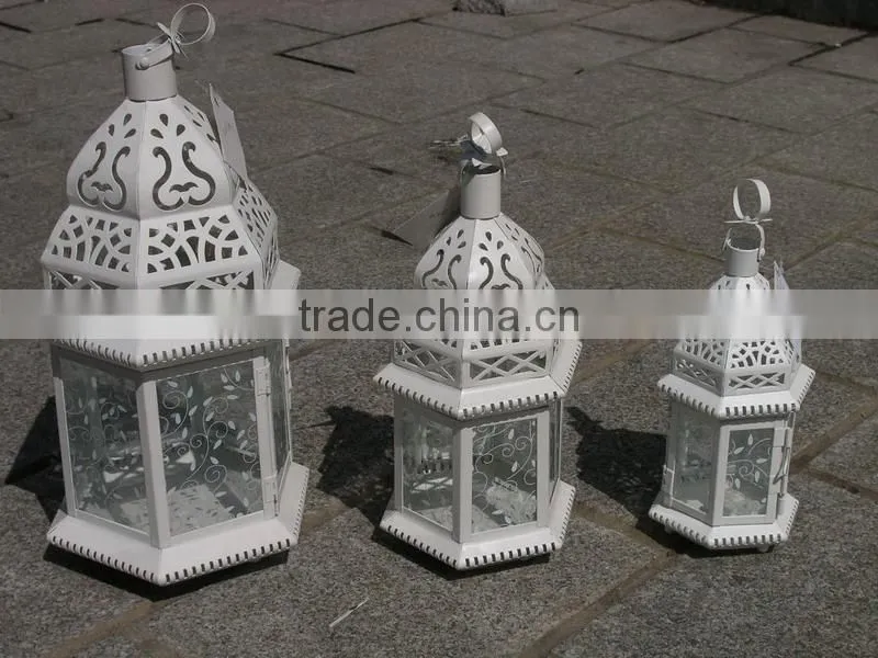 outdoor hanging antique vintage white lantern for candle