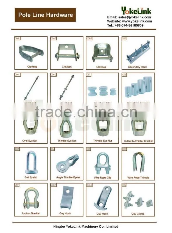 High strength Carbon steel I'' Structural electrical crossarm wood crossarm insulator pin for Cable Hardware