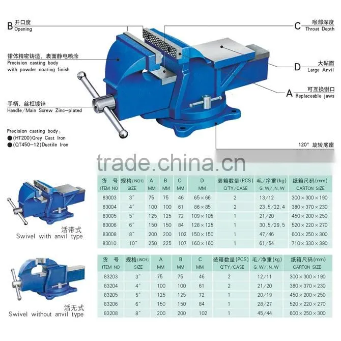 83 Series Swivel Bench Vise(Heavy Duty)