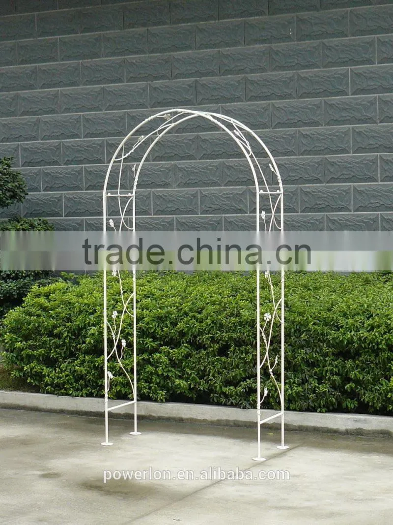 Elegant metal wedding arch romantic style antirust powder coating surface outdoor use
