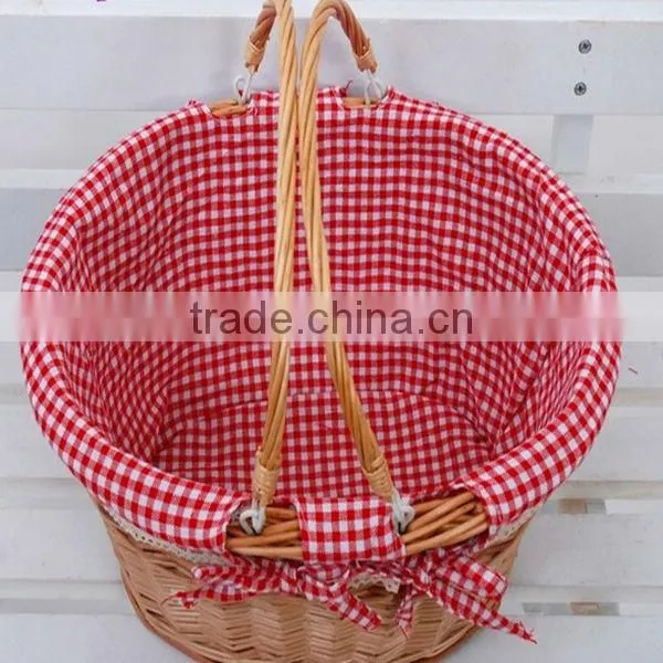 High Quality empty fruit basket with handles