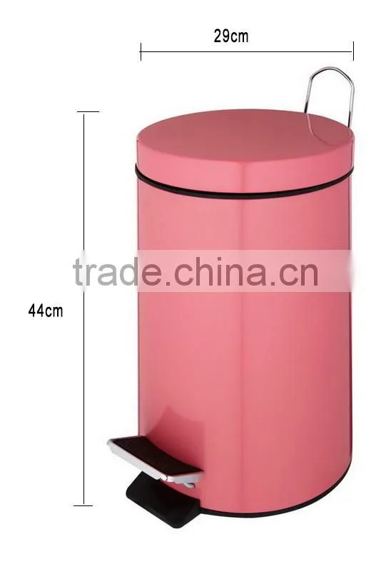 Pink Stainless Steel PP Serface Spray Trash Can