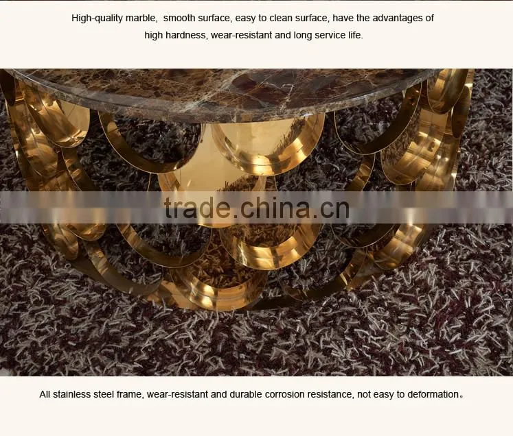 Hot Sale Gold Round Vintage Coffee Table C396