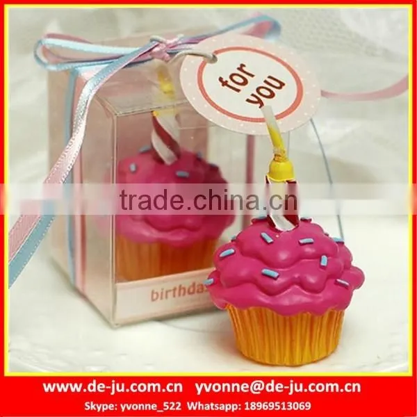 PVC Transparent Gift Box Strawberry Chocolate Cupcake Candles