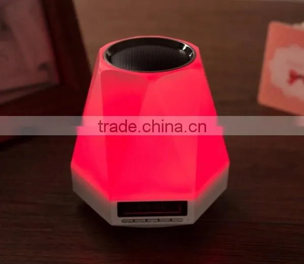 Colorful dazzle LED light Mini Crack bluetooth speaker with LED clock