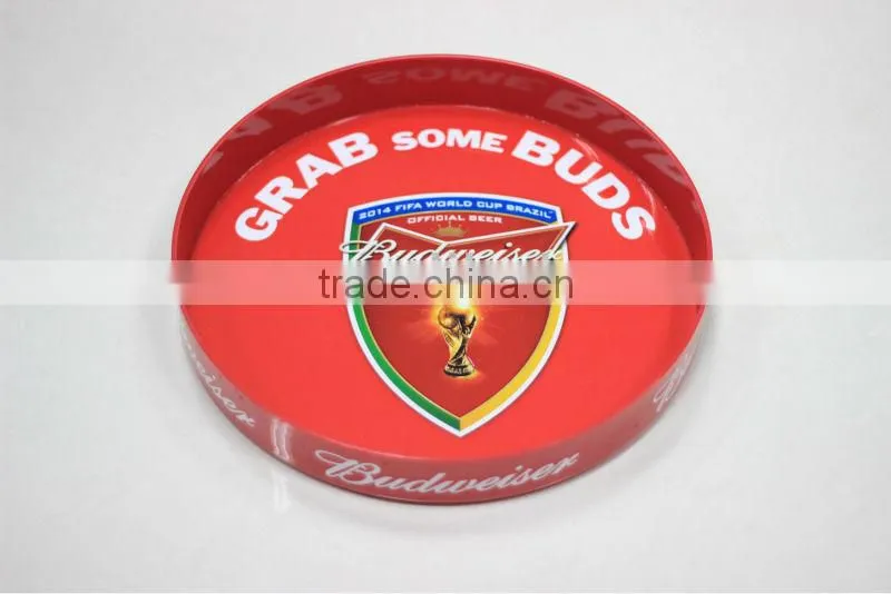 PS/ABS Dia 33.2cm Plastic round snack barware serving drinking tray