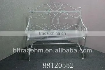 metal white butterfly garden bench