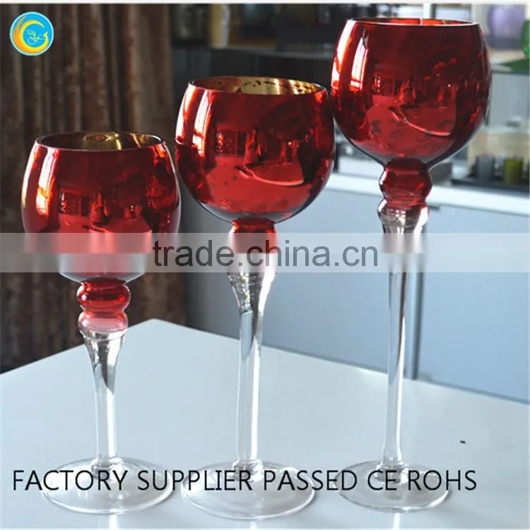 Tall glass candle holders