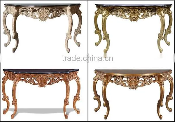 French Style Reproduction Living Room Furniture Console Table With Wood Top