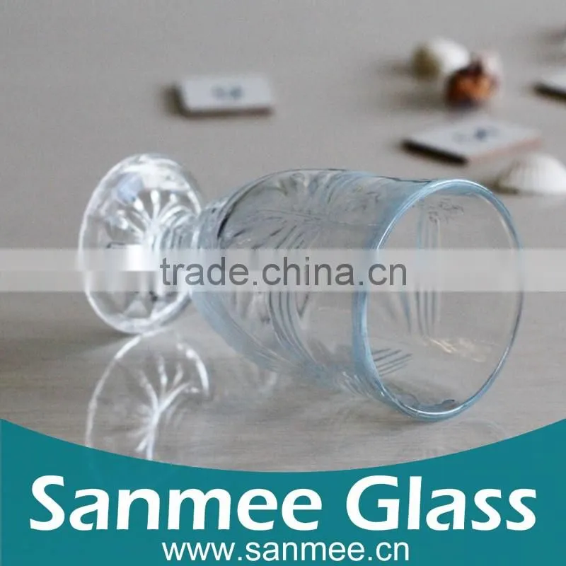 Good Quality Streak Carved Shot Glass/Glass Wine Goblet