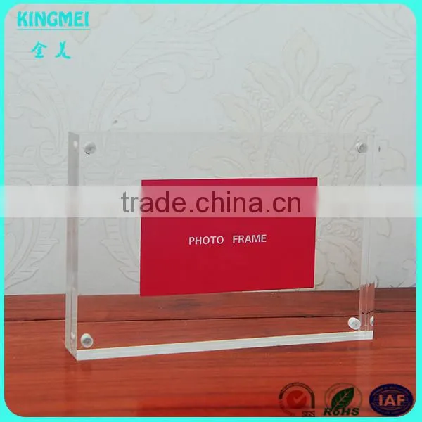 2015 Custom Wholesale Romantic Acrylic Heart Shaped Magnetic Photo Frame