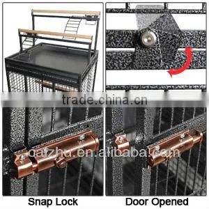 Metal Parrot Cage Bird Finch Cage Cockatiel Parakeet Ladder White/Black Iron House