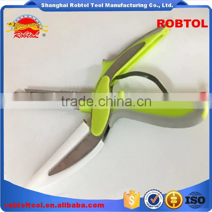 2 in 1 Kitchen Clever Scissors Shears Multi Function Clever Cutter Food Choppers Smart Knife Board Vegetable Slicer