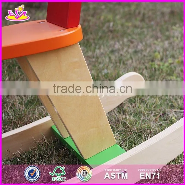 2017 New design funny rocking horse toddlers wooden ride on toys W16D109-S