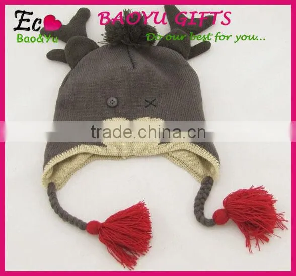 Hot sale baby hats yellow cartoon baby hats mini baby knitted hats