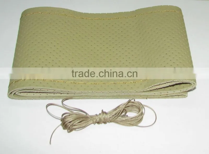 Genuine Leather Sewing Steering Wheel Cover