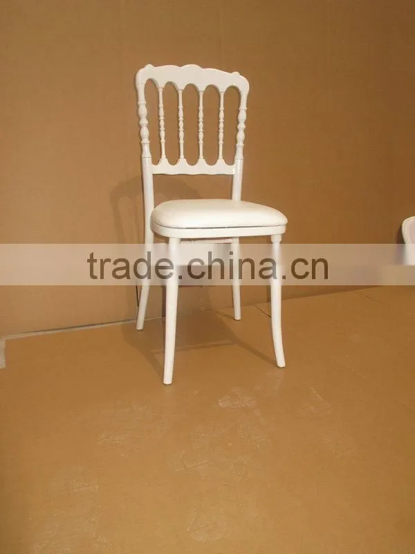 white wooden napoleon banquet chair with cushion pad