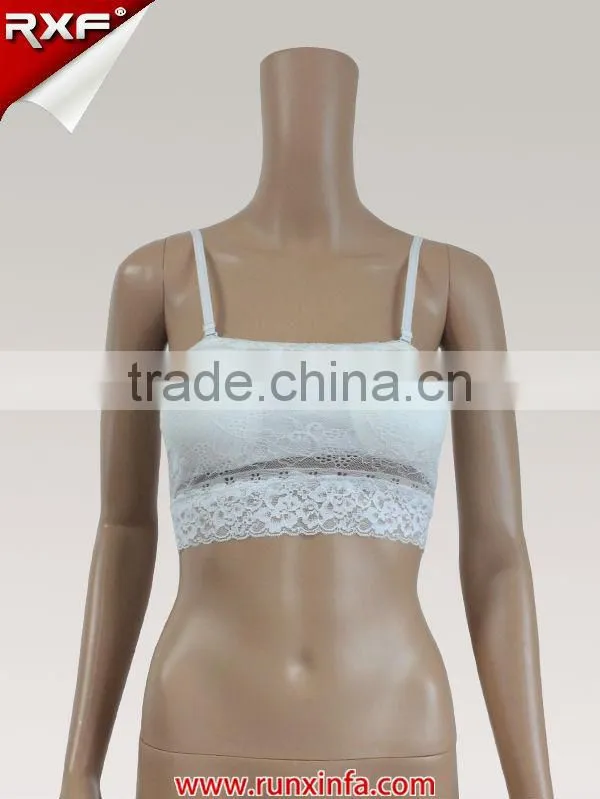 2014 Latest sexy lace ladies bandeau bra with paded
