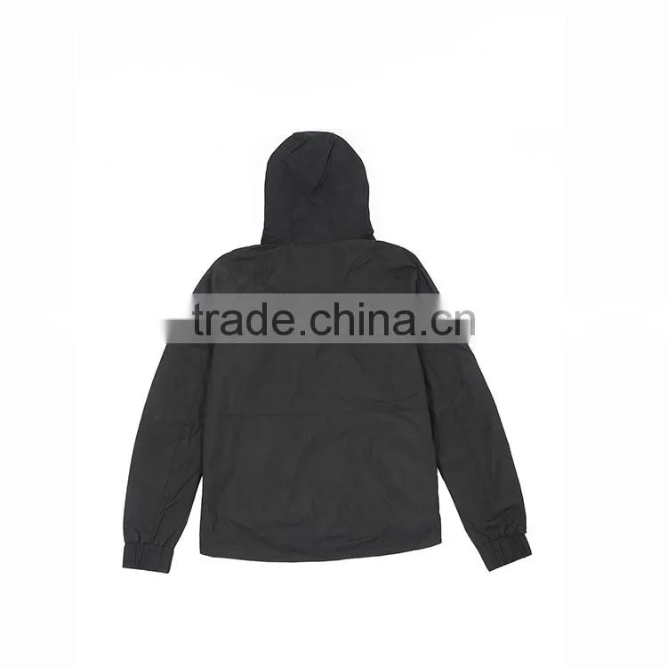 Latest new design high quality casual black front zipper men winter jacket