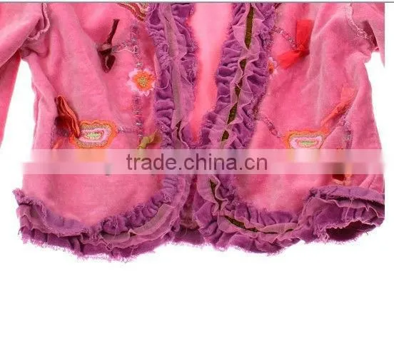 Beetlejuice Purple Pink Bows Flare Ruffle Velvet Velour Bolero Jacket