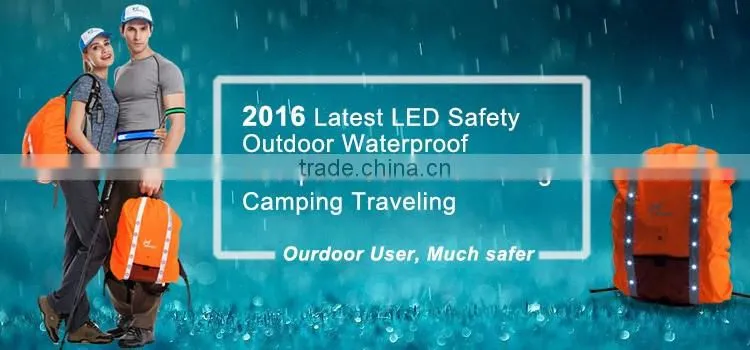 camping waterproof dry bag safety LED flashing backpack cover